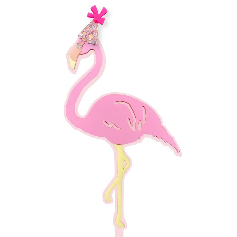 Fancy Pink Flamingo Cake Topper