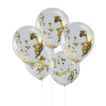 Gold Confetti Balloons (5 pack)