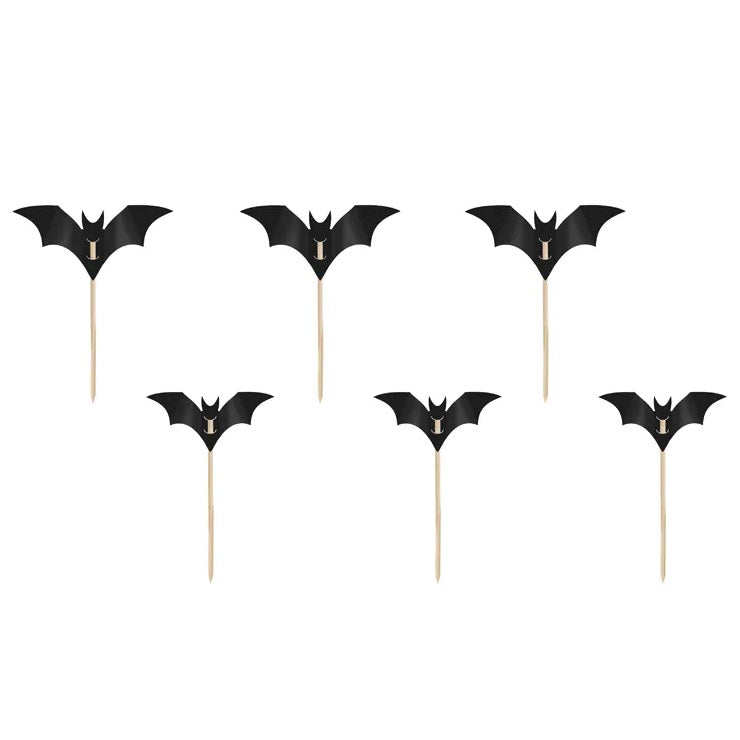 Black Bat Cupcake Toppers (6 pack)