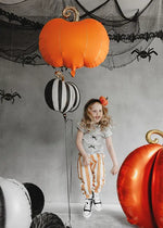Black & White Striped Pumpkin Balloon