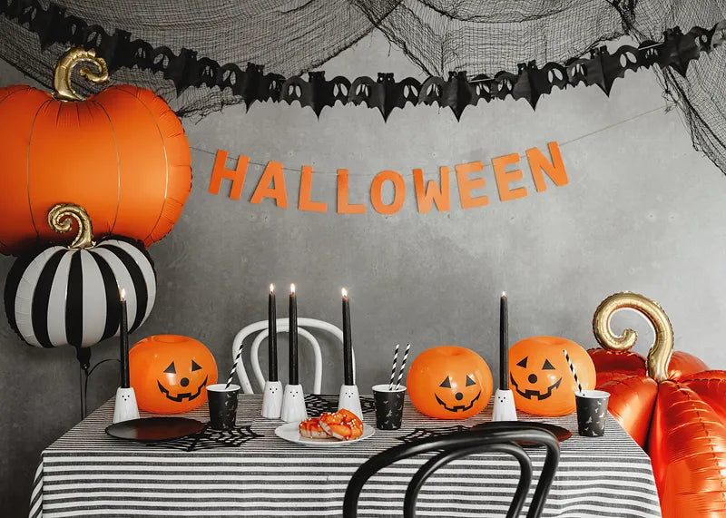 Black & White Striped Pumpkin Balloon