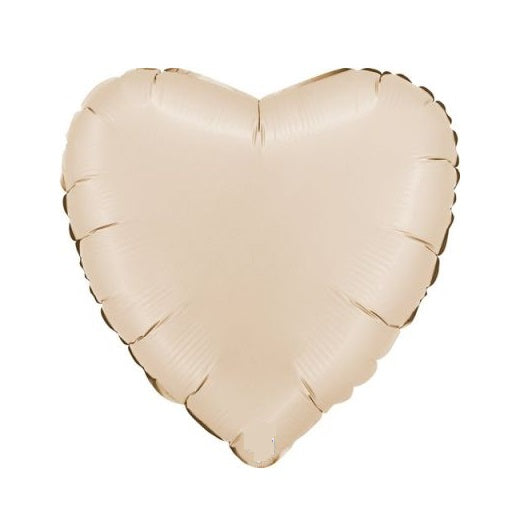 Satin Cream Foil Heart Balloon