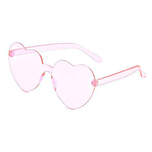 Transparent Light Pink Heart Sunglasses