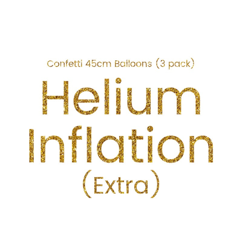 Helium Inflation for Confetti Balloons 45cm (3 pack) (PICKUP ONLY)