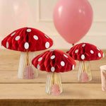Honeycomb Fairy Toadstool Decorations (3 pack)