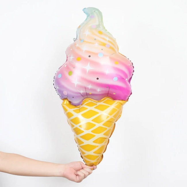 Giant Rainbow Swirl Ice Cream Balloon