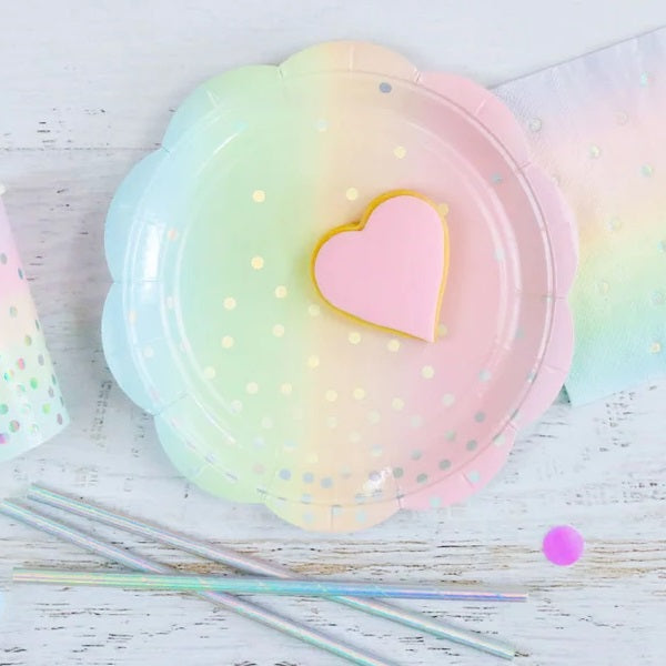 Pastel Iridescent Dessert Plates (10 pack)