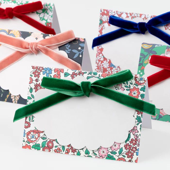 Liberty Velvet Bow Place Cards (6 pack)