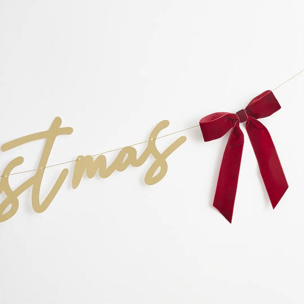 Gold Merry Christmas Banner