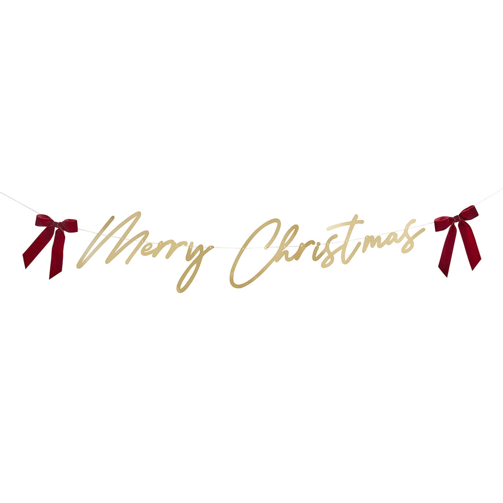 Gold Merry Christmas Banner