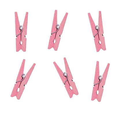 Pink Mini Wooden Pegs (24 pack)