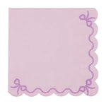 Purple Bow Ruffled Napkins (12 pack)