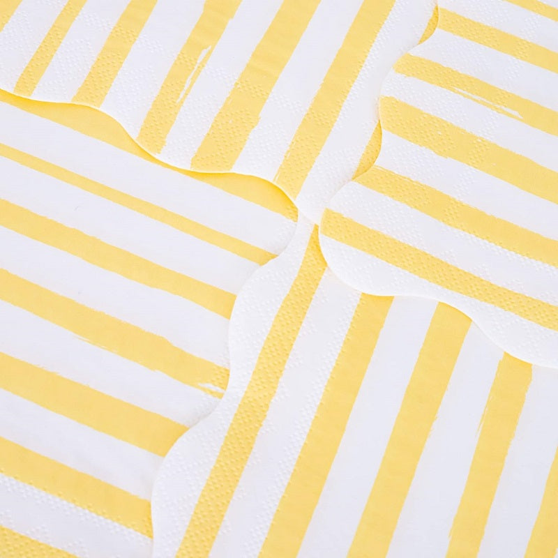Yellow Striped Small Napkins (16 pack)
