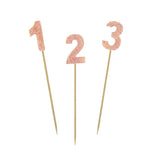 Rose Gold Glitter Number Candle (0-9)