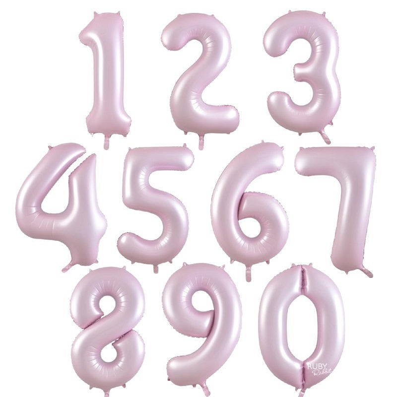 Matte Pastel Pink Giant Number Balloon – Ruby Rabbit