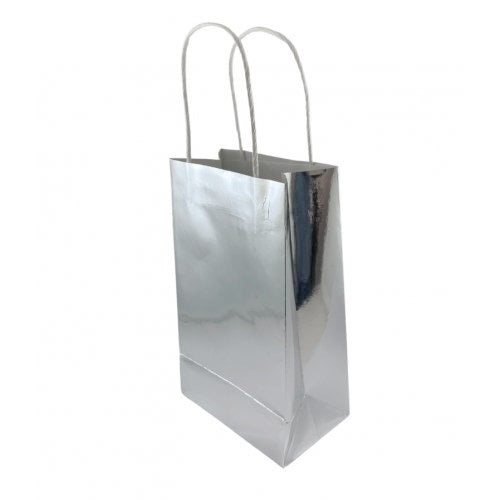 Metallic Silver Party Bags (5 pack)
