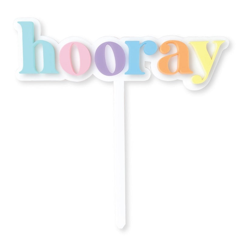 Pastel Hooray Cake Topper