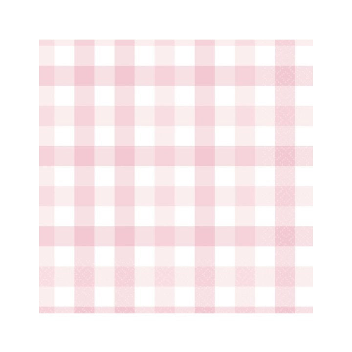 Pale Pink Gingham Napkins (16 pack)