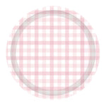 Pale Pink Gingham Plates (8 pack)