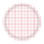 Pale Pink Gingham Plates (8 pack)