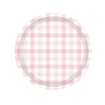 Pale Pink Gingham Dessert Plates (8 pack)