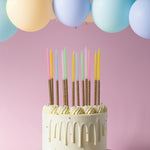 Rainbow Glitter Dipped Candles (12 pack)