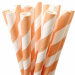 Pastel Peach Striped Straws (25 pack)