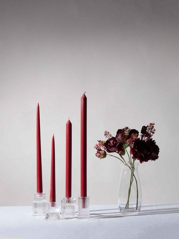 Burgundy Taper Candles (4 pack)