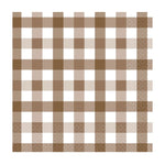 Teddy Brown Gingham Napkins (16 pack)