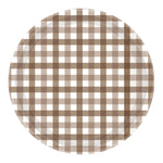 Teddy Brown Gingham Plates (8 pack)