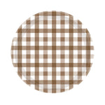 Teddy Brown Gingham Dessert Plates (8 pack)