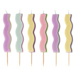 Wavy Pastel Candles (6 pack)