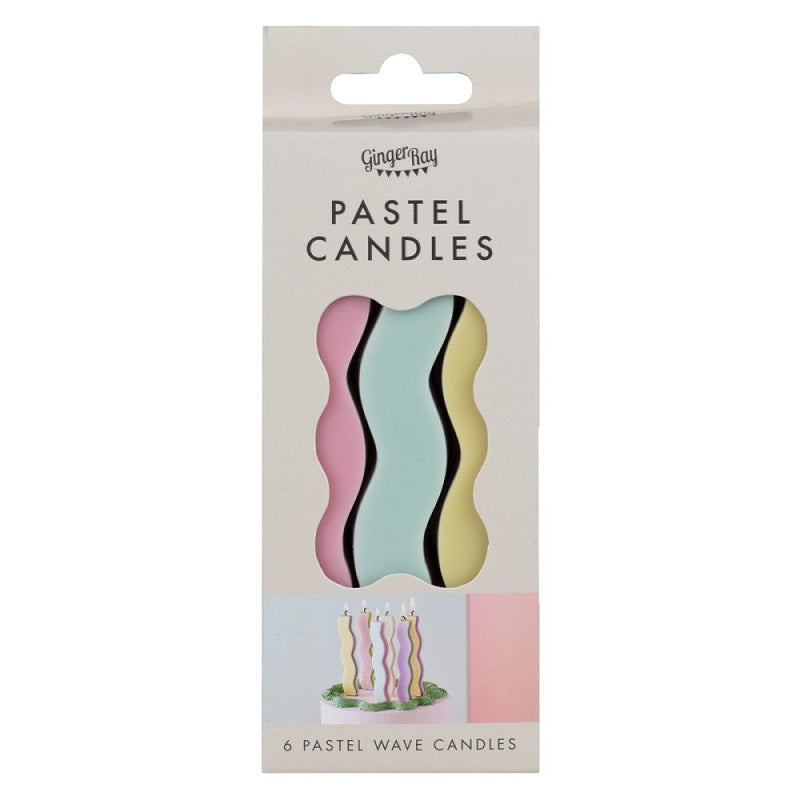 Wavy Pastel Candles (6 pack)