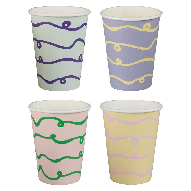 Wavy Pastel Cups (8 pack)