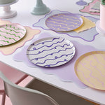 Wavy Pastel Plates (8 pack)