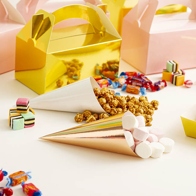 White Snack & Confetti Cones (20 pack)