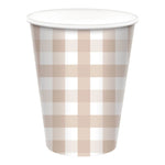 White Sand Gingham Cups (8 pack)
