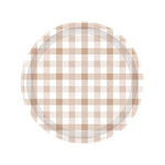 White Sand Gingham Dessert Plates (8 pack)