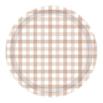 White Sand Gingham Plates (8 pack)