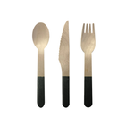 Black Wooden Cutlery Set (10 sets)