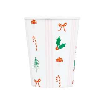 Festive Icon Stripes Cups (8 pack)