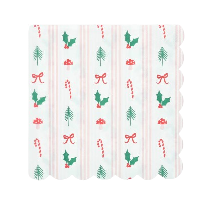 Festive Icon Stripes Napkins (16 pack)