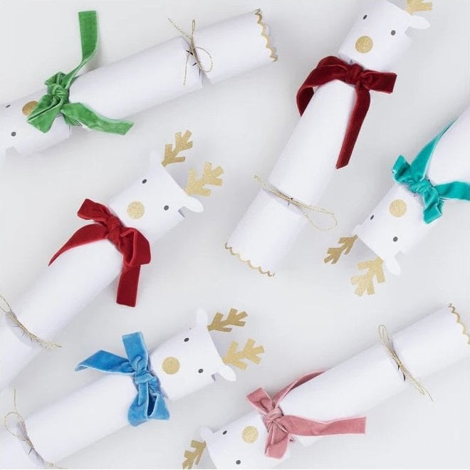 Reindeer with Velvet Bows Crackers (6 pack)