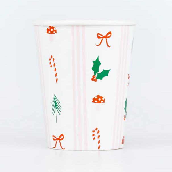 Festive Icon Stripes Cups (8 pack)