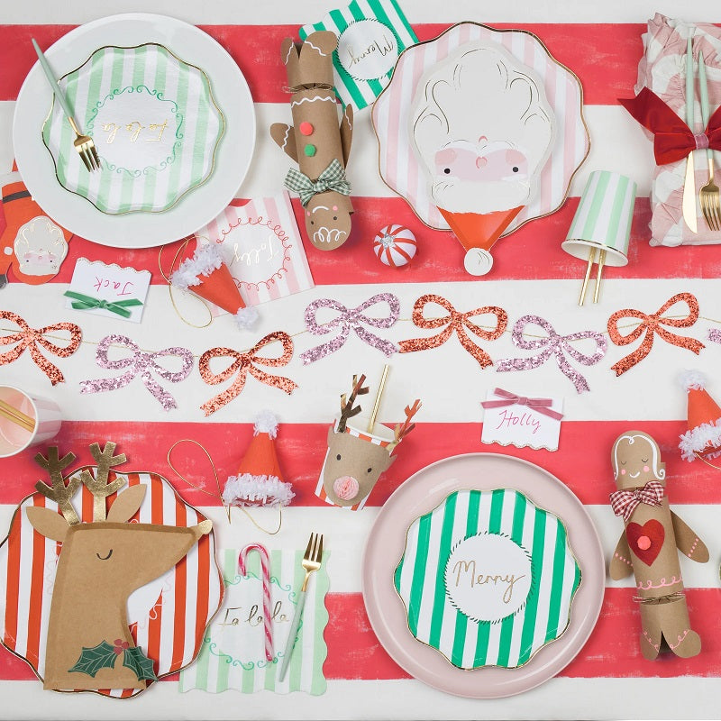 Christmas Striped Plates (8 pack)