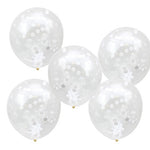 White Confetti Balloons (5 pack)