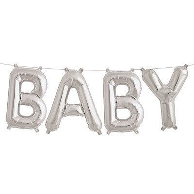 Silver 'BABY' Balloons