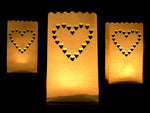 White Heart Paper Lanterns (10 pack)