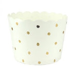 White & Gold Dot Baking Cups (25 pack)