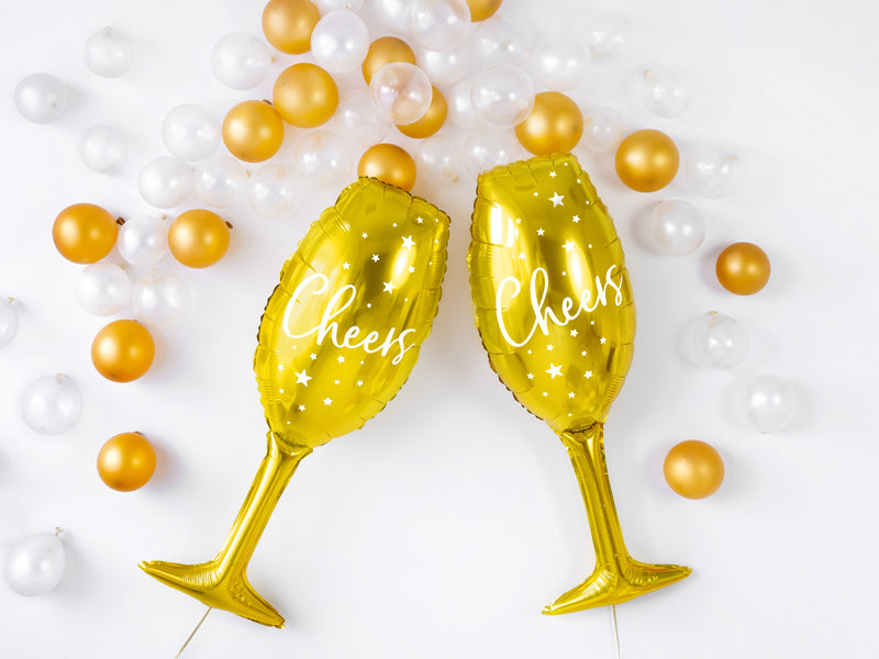 Gold Champagne Glass Balloon